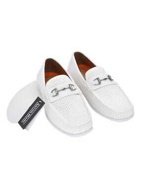 Aston Marc Men's Perforated Classic Driver White Size 13M